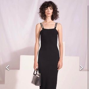 ❌ Sold ❌ STAUD Rio Shell Trimmed Dress Black Bodycon Small
